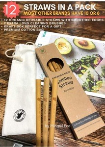 Eco Disposable Reusable Biodegradable Bamboo Drinking Straws
