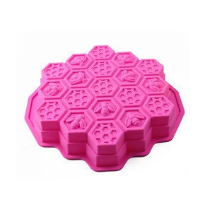 Eco-friendly bee honeycomb shape silicone soap cake molds