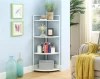 Eco-friendly Household Furniture 4-tier Metal Kids Book Shelf Solid Wood Bookcases