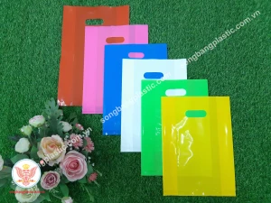 Eco friendly products Disposable D-cut plastic bags with printed logo 5x7 inch packaging plastic shopping bags