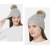 Import EE198 Winter Warm Pom Knit Beanies Caps Solid Colors Pompom Ski Knit Hat Skullies Beanie Cap Women Cuffed Knitted Hats from India