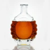 Empty Clear Decorative brandy Liquor Bottles With Cork Top 700 ml Xo Embossed Fancy Spirit Bottle 700 ml Wholesale