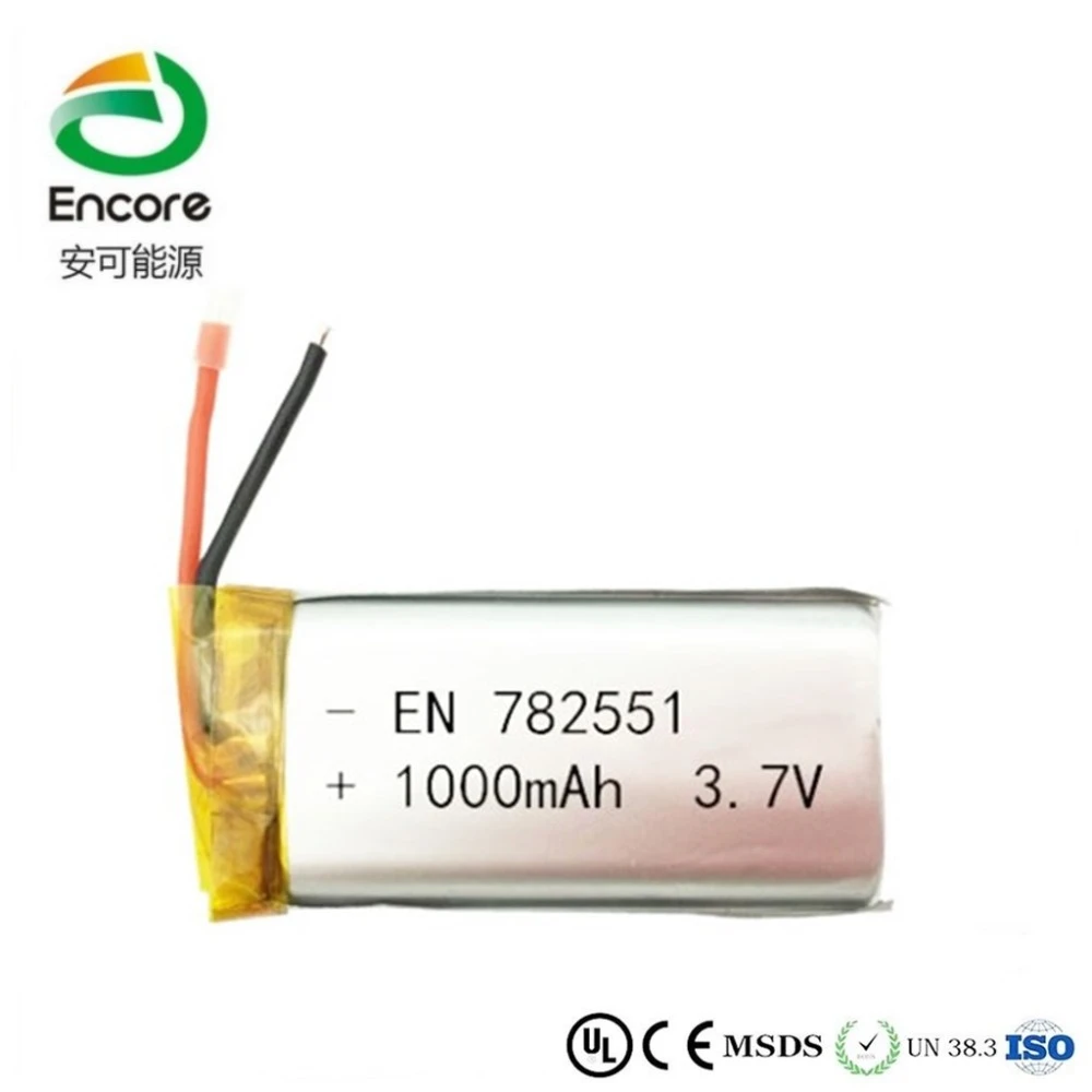 EN782551 1000mAh 3.7V lithium polymer battery