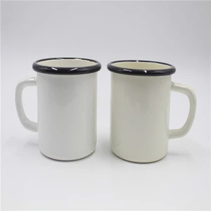 Enamel drinkware type sublimation printed white enamel mug for coffee