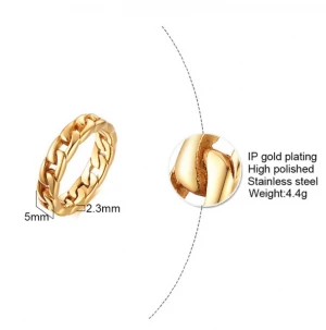 Europe and America Cross-border jewelry net red stainless steel casting chain ring empty holder index finger ring