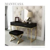 European French Style Metal Makeup Vanity Table Wooden White Dressing Table With Oval Mirror And Stool Dressers With Storage