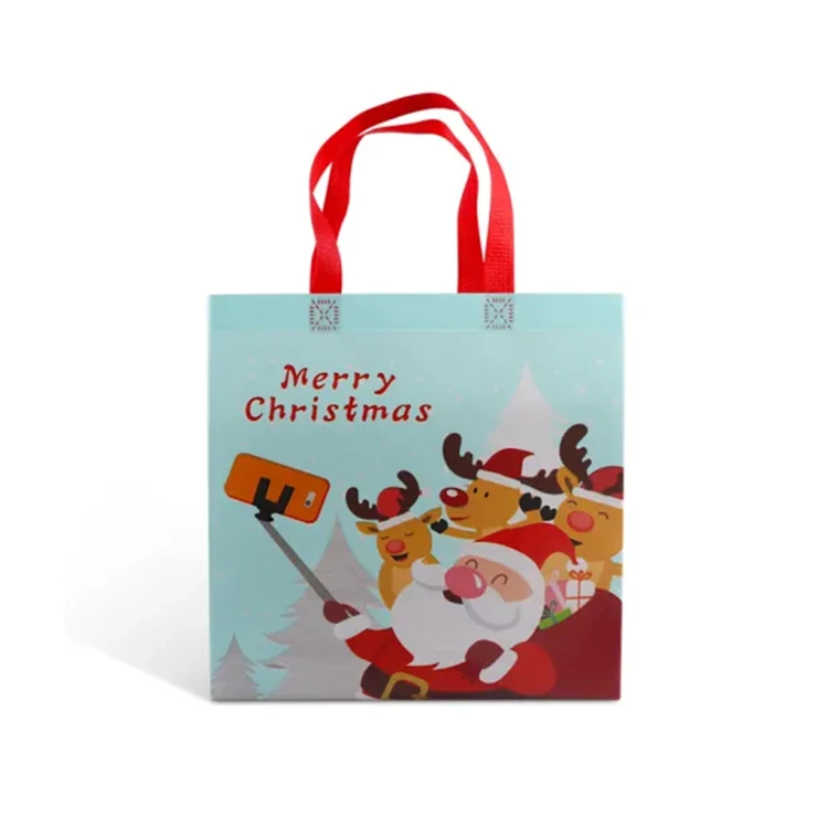 Excellent quality promotion Christmas gift non woven shopping handbag