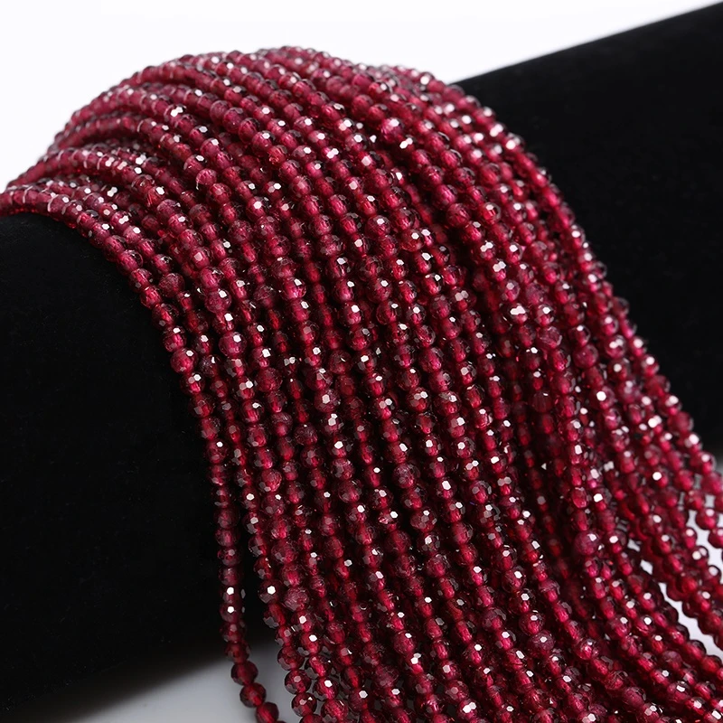 Faceted Genuine Natural Gemstone Stone 3mm Cutting Loose Strand Beads for Jewelry Making