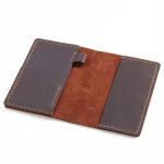 factory direct custom genuine leather a4/a5/a6 book cover protector notebook cover with card holder