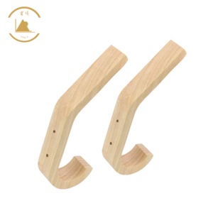 Factory Direct Natural Wooden Wall Coat Hooks  Clothes Hat Rack Hanger Wall Mounted Single Organizer Hangers Rubber wood hooks