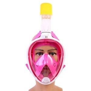 Factory Direct Sale Swimming diving 180 Degree Panoramic Anti-fog/Anti-leak Silicone full face mask diving snorkel set mask