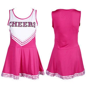 Factory good quality pink cheerleading uniforms