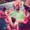 Factory hot selling funny outdoor portable water play equipment PVC inflatable floating pool poker table with 4 chair
