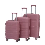 Factory price custom colors new design 100% PP sitting travel trolley suitcase zipper luggage for unisex