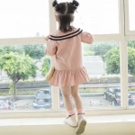 Factory Supply College Style Good Quality Fabric Cotton Sweet Girls Dress Long sleeve Dress