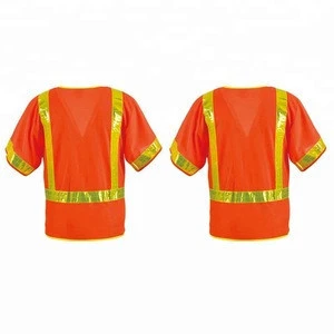 Factory supply orange polo shirt high visibility sweatshirt reflective safety shirt