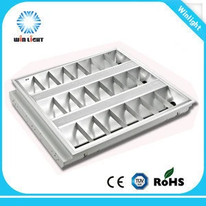 Factory supply t8 fluorescent office ceiling light fixture/grille lamp
