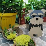 Factory wholesale cute dog PVC  animal shaped cartoon flower pot flower pots planters plastic flower pot