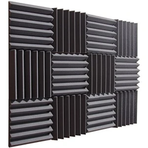 Factory Wholesale Eco-friendly Pyramid Acoustic Foam Panels Black 12 pack Set