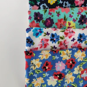 Factory wholesale high quality 100% rayon 45s print soft rayon elastic knitted fabric