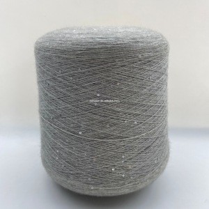 Fancy sequin core spun yarn acrylic nylon PBT blended yarn