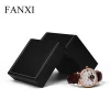 FANXI Custom Logo black PU velvet inside fashion branded watch box