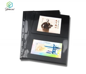 fashion 5 Rows Horizontal Customized pvc album inner sheets pages for coin stamp currency collection album stock book