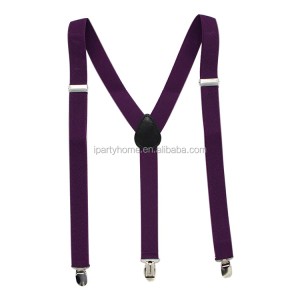 Fashion Clothing Purple Suspender And Adjustable Bow Tie And Fedora Hat For Carnival Costume