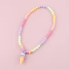 Fashion Design Colorful Bead Necklace Jewelry Custom Handmade Necklaces Ice Cream Pendant Necklace Toddler Costume Jewelry Gift