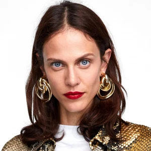 fashion geometric metal earrings atmospheric female ring wound earrings