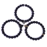 Fashion Jewelry Black Agate Boat Anchor White Howlite Simple Beaded Blue Sandstone Bracelets