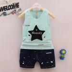 fashion quality children white two piece clothes baby sets boy Malaysia Philippines suits wholesale clothing factory