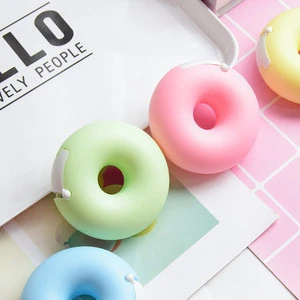 Fashion Stationery Office Supplies Donuts Shape Cutter Heart Lovely Candy Color Tape Dispenser