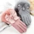 Import Fashion women cycling fur cuff bow touch screen wool gloves from China