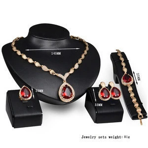Fashion Women Gold Plated Four Pieces Jewelry Set
