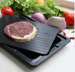 Fast Meat Defrosting Tray with Silicone Rubber Corner Feet Quickest Way to Melt Ice of Frozen Thaw Food