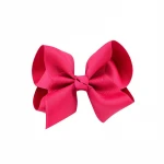 Favor wholesale  ribbon bow hair clip 4 inch grosgrain ribbon bow pre-made hair clip
