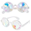 Festivals Kaleidoscope Rainbow Sunglasses, Prism Sunglasses Crystal Lenses Rave Festival Party EDM Sunglasses
