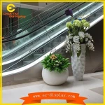 fiberglass fake flower pots coats custom frp ball shaped vase tall pot white vase