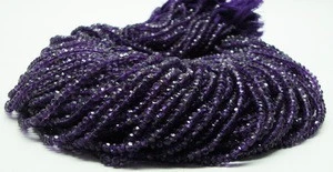 Fine Quality Amethyst 3 to 3.5 mm Roundel Faceted Loose Gemstone Natural Stone Beads
