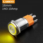 Flat Head Full Lighted Push IP65 12V Self Locking Led illuminated On-off Switch Connection