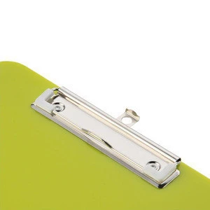 Flexible A4 Standard Size Paperboard PS Office Classroom Low Profile Clip Metal Plastic clipboards