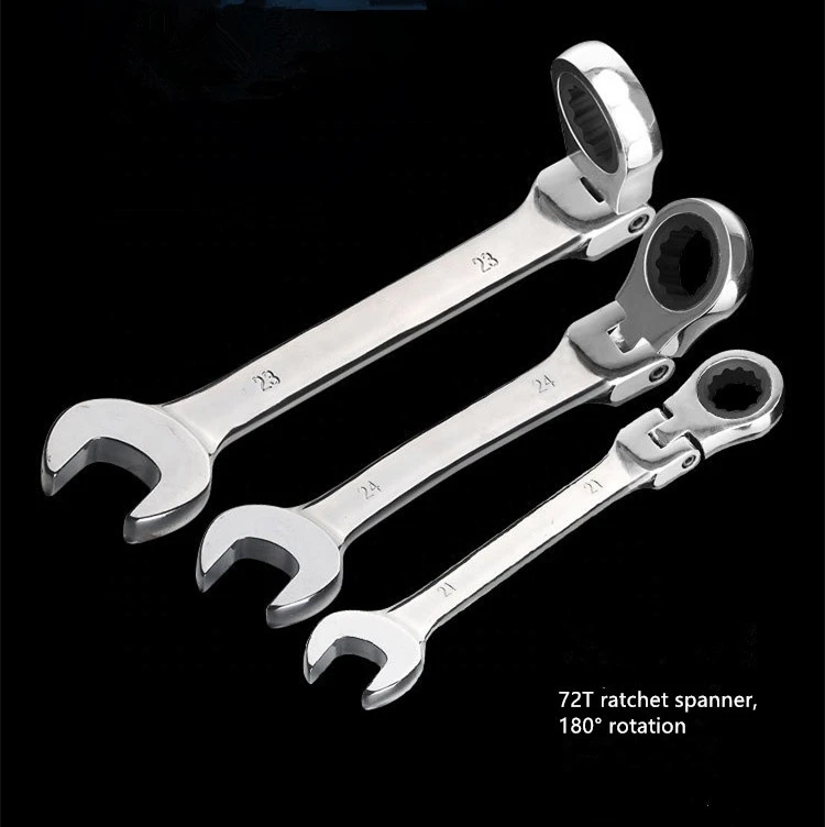 Flexible head Combination wrench 14mm 17mm 19mm  Ratchet Wrench spanner tool
