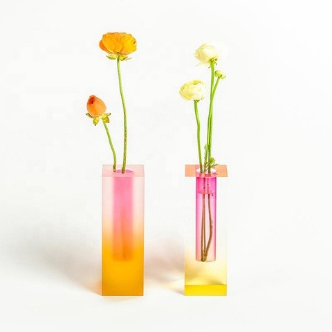 Flower Holder Home Decoration Color Acrylic Flower Vase Exquisite Handmade Acrylic Vase