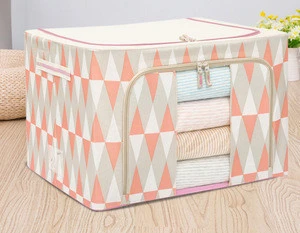 Foldable polyester fabric nylon oxford clothing storage box for home storage