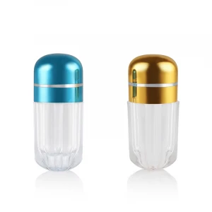Food grade round small plastic shrink pill capsule bottle with aluminum cap