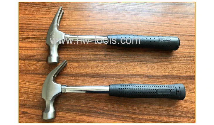 Forged head claw hammer with steel handle