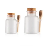 Free samples 100ml 200ml 300ml round translucent clear matter plastic sugar scrub  bath salt jar ABS container