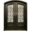 French exterior modern entry security screen door wrought iron  double glass entrance wrought iron doors mexico