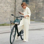 French Style Fashion Spring Autumn Ladies Blouse High Waist Women Trousers Casual Wide Leg Pants Set